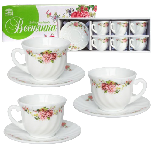Сервіз чайний Веснянка 12 предметів (ч.190мл + блюдце) S&T Житомир - изображение 1