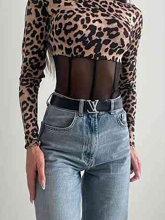 Боди женское леопардовое с сеткой леопардовый L Киев