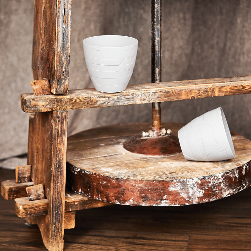 Вазон Керамо зі вставкою 24,5*22см біла троянда бетон Алеана Житомир - фото 3