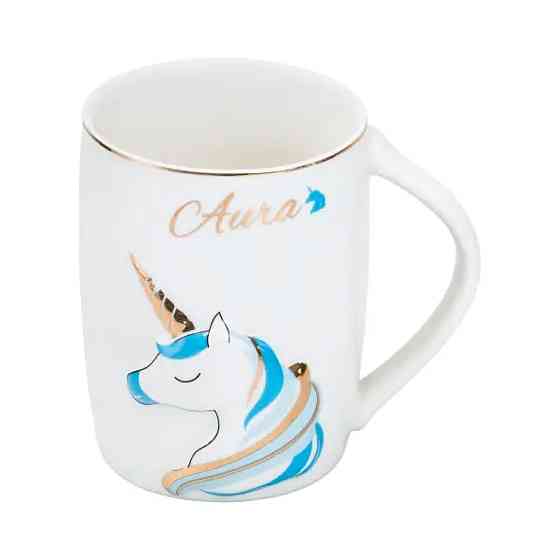 TS Kitchen Чашка порцелянова з малюнком єдинорога 400 мл Aura Блакитна HP7187BL Киев