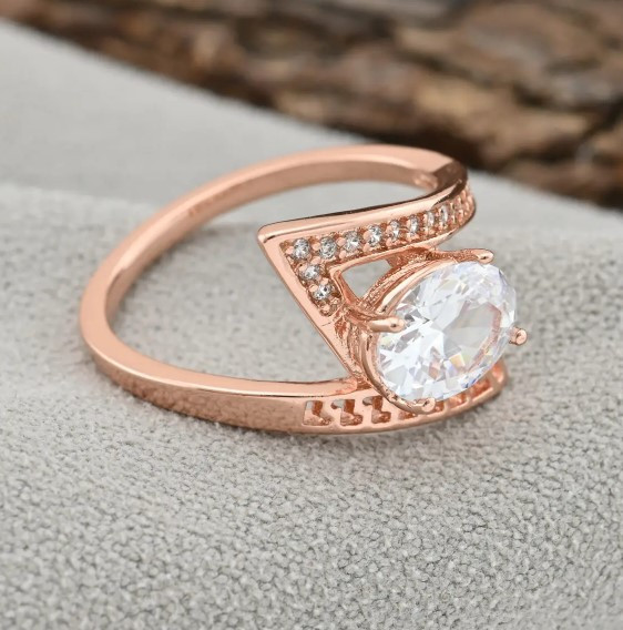 Кольцо Xuping 15046, 19 размер (ширина 10мм), белые фианиты, позолота РО Киев - изображение 2