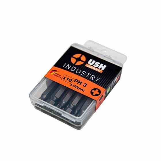 Насадка викруткова USH Industry Phillips PH3 x 50 мм. подовжена Torsion Уп. 10 шт. Одеса