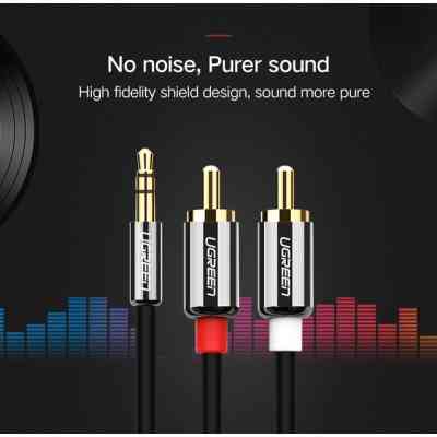 Кабель мультимедийный 3.5mm M to 2xRCA M 2.0m AV116 black Ugreen (10584) Винница