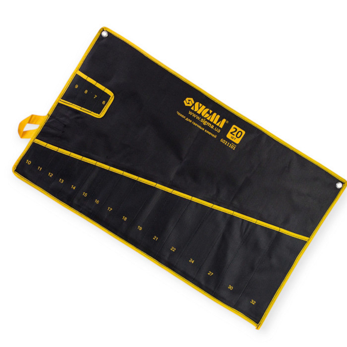 Чехол для гаечных ключей 20 карманов 6-19, 21, 22, 24, 27, 30, 32 пласт. замки, двойн. ткань, ремни Мукачево - изображение 1