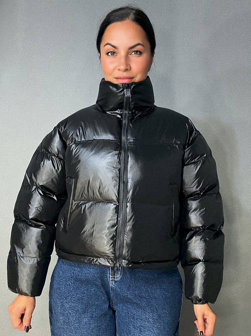 Куртка жіноча Lady Yep 10015 коротка глянцева пуффер чорна, чорний, 44 Київ - фото 7