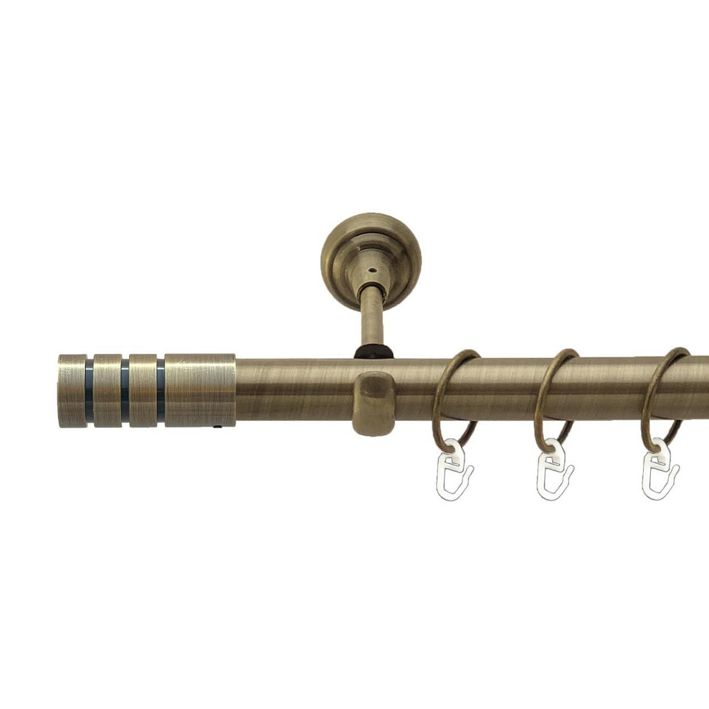 Карниз Orvit Модуло металевий однорядний відкритий гладка труба кільце металеве Антик 25 мм 160 см (00-00025584) Львів - фото 1