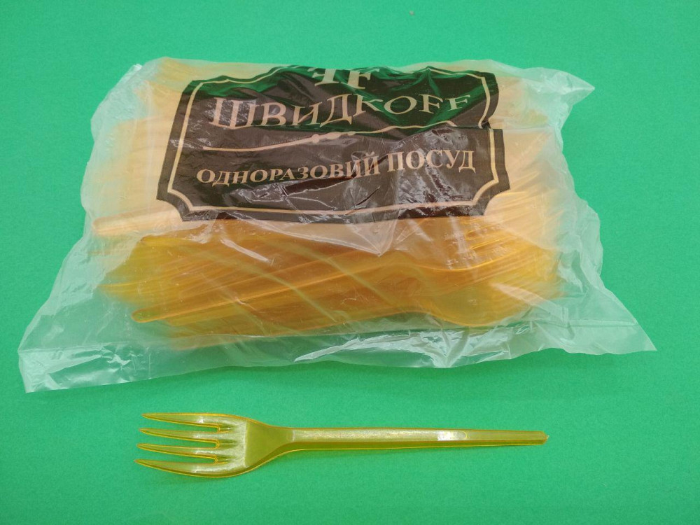 Вилки пластикові 100 шт Помаранчеві Юніта Харків - фото 1