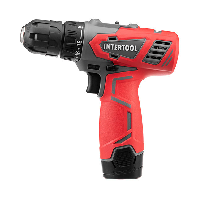 Дриль-шурупокрут акумуляторний 12 В, 30 Nm, 0-350/0-1300 об/хв., 0.8-10 мм, 1.5 Аг INTERTOOL DT-0310 Київ - фото 3