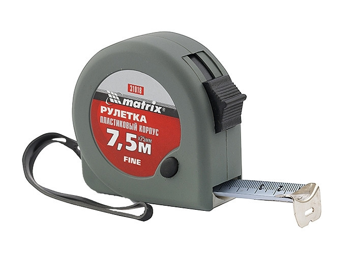 Рулетка Fine, 5 м х 19 мм, пластиковий корпус MATRIX Полтава - фото 1