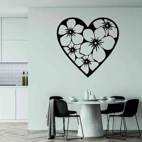 Декоративное настенное Панно «Сердце» Декор на стену 70*67 см, Черный Киев