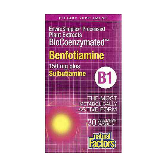 Бенфотиамин Natural Factors BioCoenzymated Benfotiamine 30 капс Киев