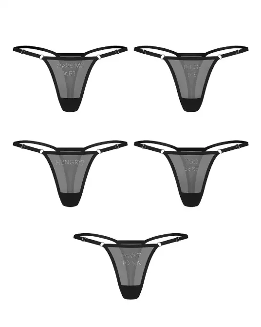 Набір трусиків Obsessive Violami 5-pack thong S/M Львов - изображение 1