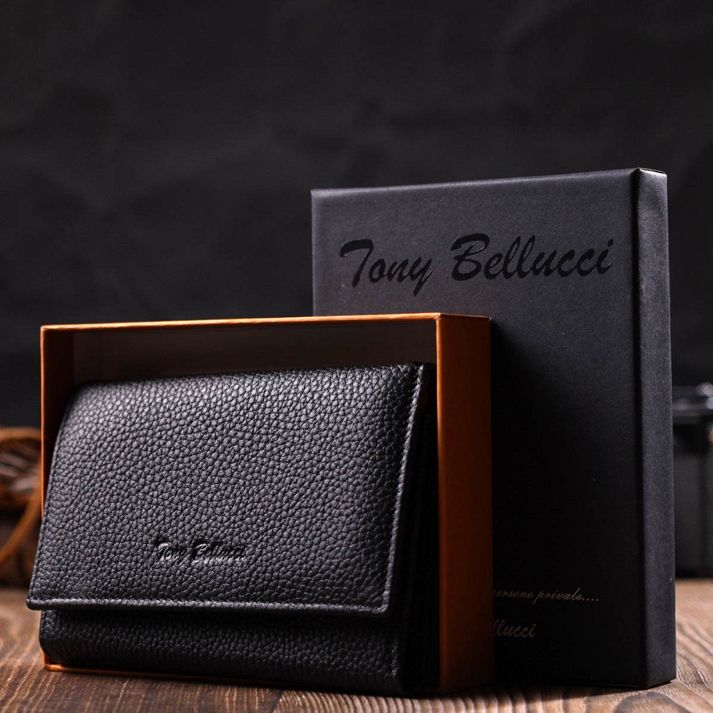 Комбінований гаманець для жінок із натуральної шкіри Tony Bellucci 22037 Чорний Київ - фото 8