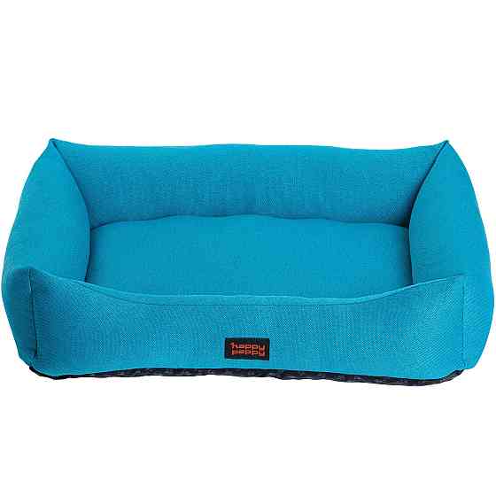 Лежак для собак и котов Happy Peppy (Хэппи Пеппи) Sofa Рогожка 60х90 см, Голубой Запорожье