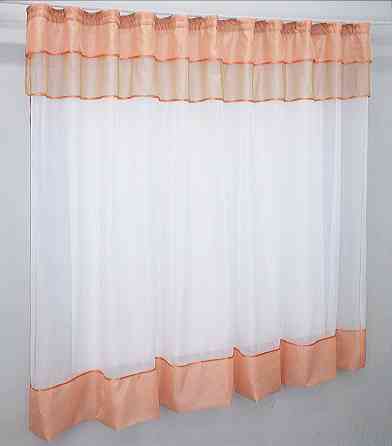 Кухонная занавеска VR-Textil № 00к белый с персиковым 270х170 см (59-728) Киев