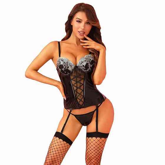 Корсет JSY «Дурманна Ніка» з мокрим ефектом One Size, корсет, панчохи, трусики Sex Aura Київ