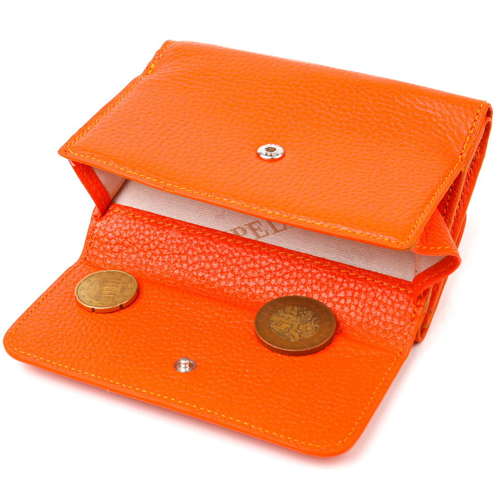 Молодежный кошелек из натуральной кожи флотар CANPELLINI 21594 Оранжевый Киев - изображение 7
