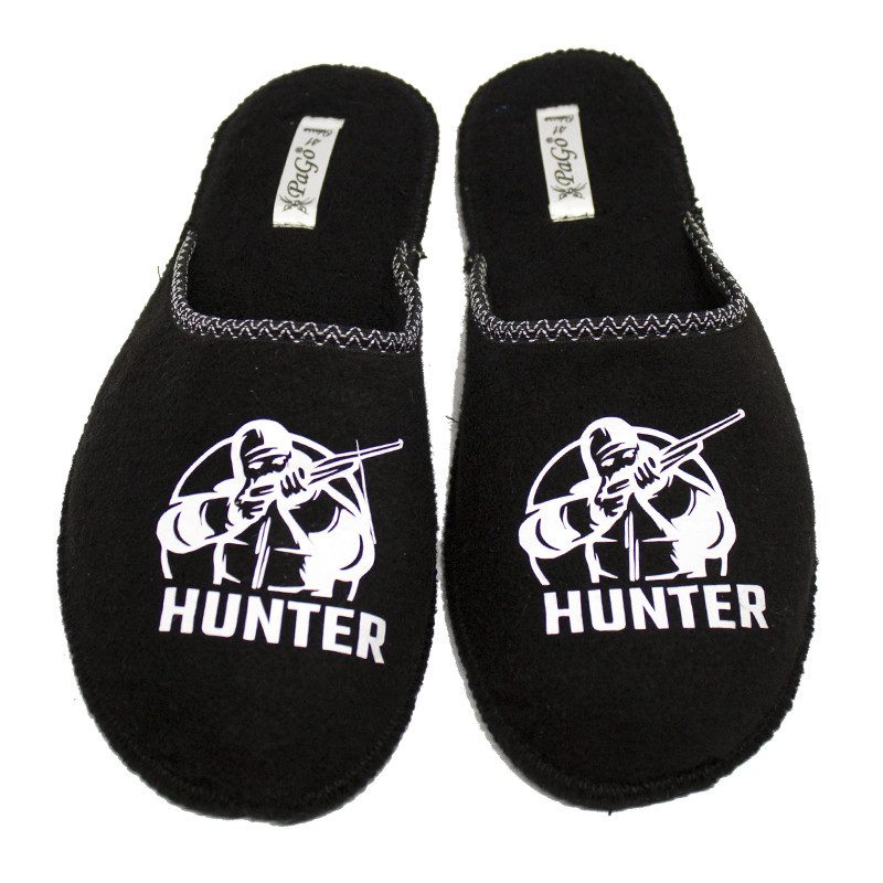 Тапочки чоловічі кімнатні паркетні, для ламінату Повсть PaGo "Мисливець" чорні Одеса - фото 2