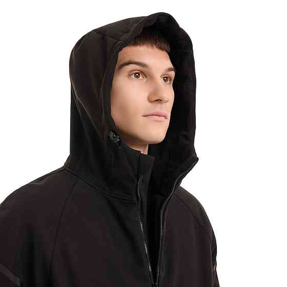Чоловіча куртка весна осінь демісезонна з капюшоном softshell чорна Pobedov Vector Одеса