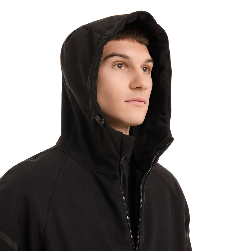 Чоловіча куртка весна осінь демісезонна з капюшоном softshell чорна Pobedov Vector Одеса - фото 6