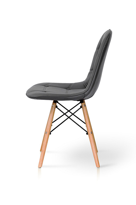 Стілець ДЖАСТІН, шкірзам сірий Київ - фото 3