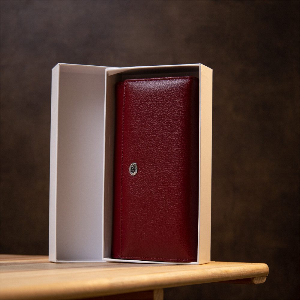 Сучасний гаманець для жінок ST Leather 19392 Темно-червоний Київ - фото 1