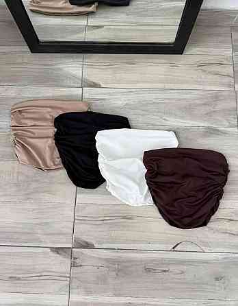 Жіночий літній базовий топ-бандо з турецького мікродайвінгу «elastic» Беж Одеса