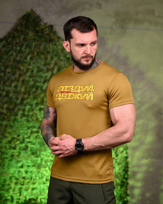 Тактическая потоотводящая футболка Двіжуй coyot ПП7717 Одесса - изображение 2