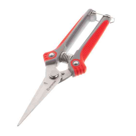 Секатор для винограду, 200 мм, INOX, комбінована рукоятка INTERTOOL FT-1015 Киев