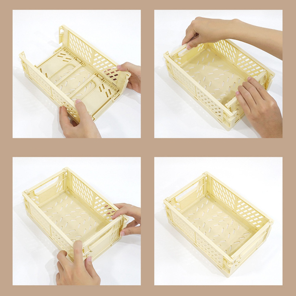 Корзина из пластика с ручками, контейнер для хранения мелочей, 25.5×15×9.7см, оранжевый Каменец-Подольский - изображение 5