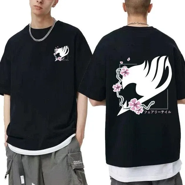 Футболка для мальчика с аниме принтом Хвост Феи оверсайз (рост от 165 до 180 ) Черный AnimeT1175m Днепр - изображение 1