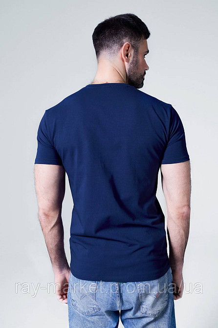 Футболка базовая Ray Premium Fit мужская темно-синяя (U0102-Navy Blue) 3XL Киев - изображение 4