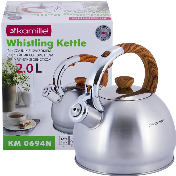 Чайник 2л зі свистком 0694N KAMILLE Житомир - фото 1