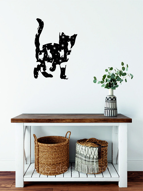 Декоративное настенное 3D Панно «Котёнок» Декор на стену с объемом 70*50 см, Черный Киев - изображение 9