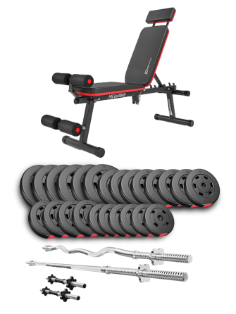 Набір Hop-Sport Premium 135кг з лавою HS-2040 HB, штангами та гантелями Киев