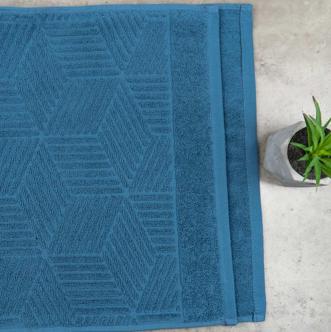 Махровий банний рушник Уельс GM Textile 70х140см 500г/м2 (Синій) Суми - фото 4