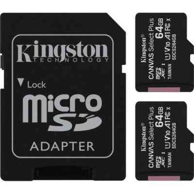 Карта памяти Kingston 64GB Class 10 Canvas Select Plus 100R A1 (SDCS2/64GB-2P1A) Винница