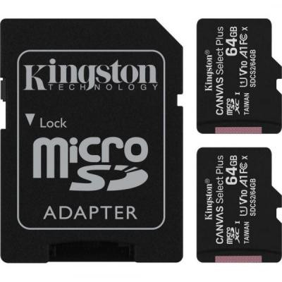 Карта пам&apos;яті Kingston 64GB Class 10 Canvas Select Plus 100R A1 (SDCS2/64GB-2P1A) Вінниця - фото 1