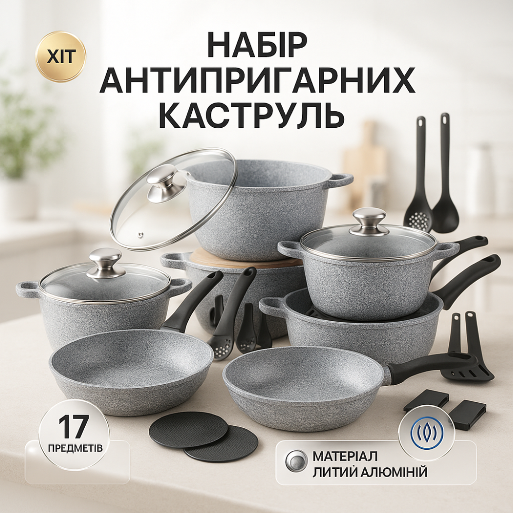 Набір каструль для дому з антипригарним покриттям, Збірний набір каструль каструль-сотейників KB-13 Львів - фото 4