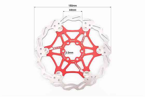 Гальмівний диск 180мм, кріпл. 6 болтів, на алюмінієвому павуку, червоний FD-01 Киев