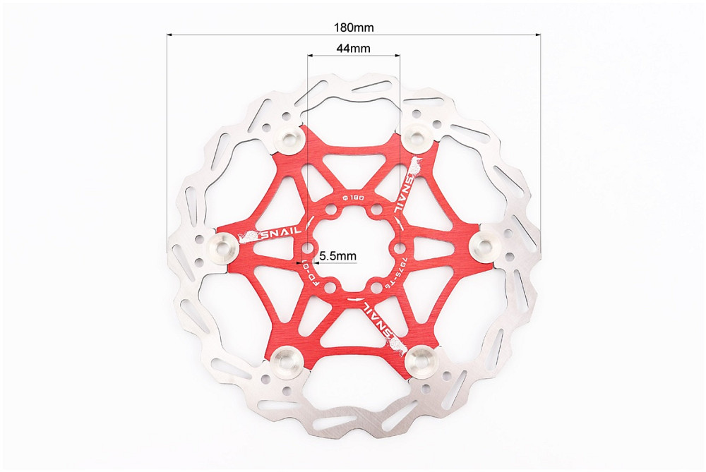 Гальмівний диск 180мм, кріпл. 6 болтів, на алюмінієвому павуку, червоний FD-01 Киев - изображение 3
