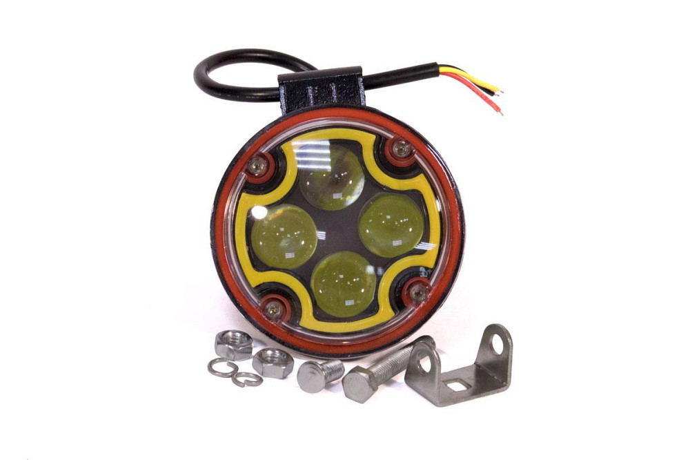 Світлодіодна фара AllLight 3WL-07R spot 9-30 V + жовтий страбоскоп Харків - фото 1