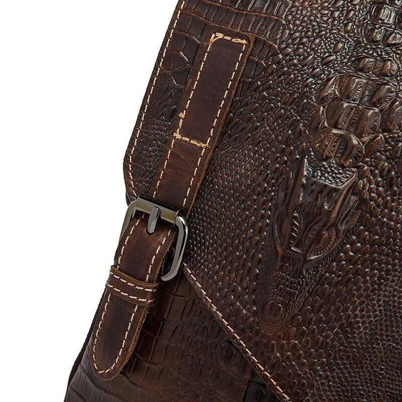 Сумка-месенджер тиснення під екзотику Vintage 20038 Коричнева Київ - фото 10