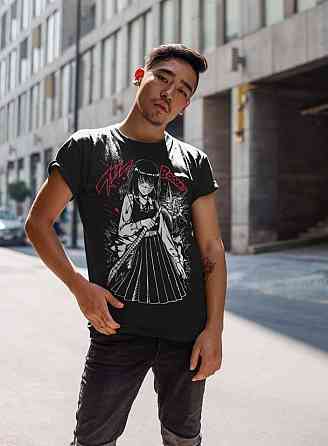 Футболка для хлопчика з аніме принтом Людина-бензопила оверсайз (зріст від 165 до 180) Чорний AnimeJ0889m Дніпро