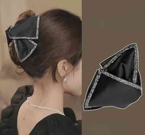 Заколка-крабік чорний бант-метелик Сміла