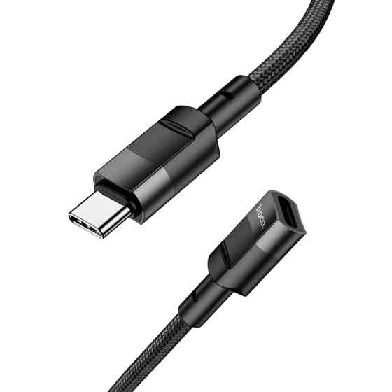Кабель подовжувач HOCO U107 Type-C (папа) to Type-C (мама) USB2.0 extension cable (1.2m) чорний Миколаїв