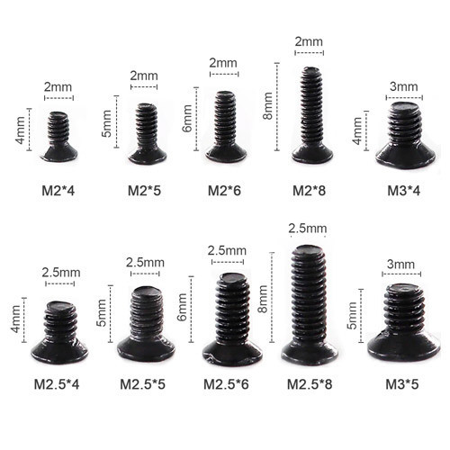 Винты микровинты потайные для ноутбуков M2 M2.5 M3 набор 500шт крепеж Киев - изображение 1