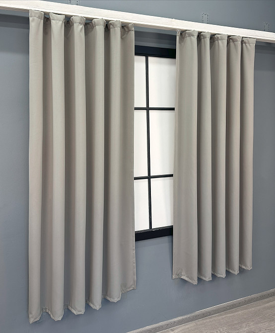 Комплект коротких штор VR-Textil Блекаут Midnight № 1672ш Сіро-бежевий 140х170 см 2 шт (35-0336) Київ - фото 3