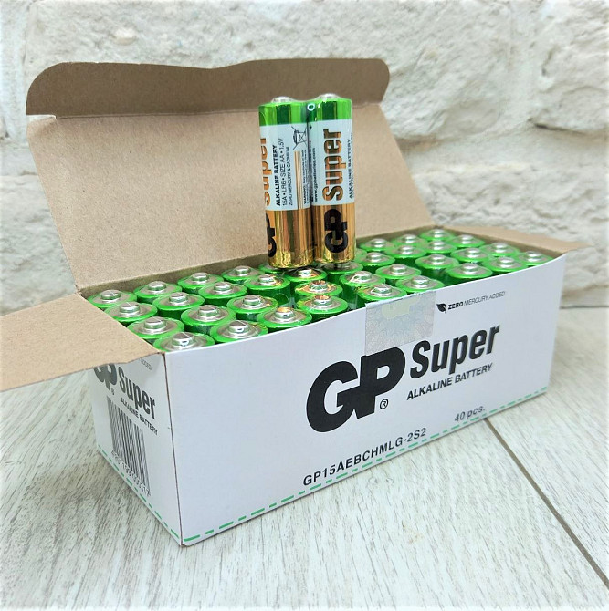 Батарейка Super Alkaline GP AA/LR06 1.5V блок батарейок 40штук Харків - фото 3