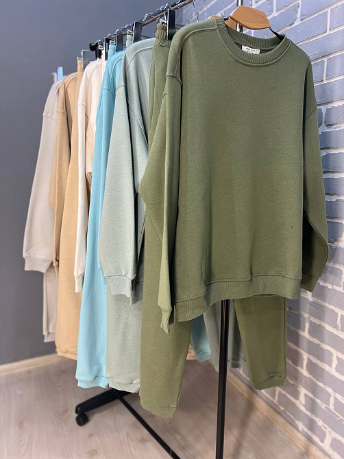 Костюм жіночіий Pepper mint 24-13-14 простий брюки джоггери на резинці та світшот оверсайз утеплений фліс світло сірий, світло-сірий, L Київ - фото 9